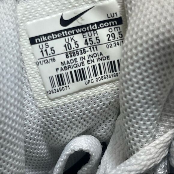 NIKE COURT BOROUGH MID 838938-111  MENS SIZE 11.5 WHITE LEATHER - Picture 6 of 7